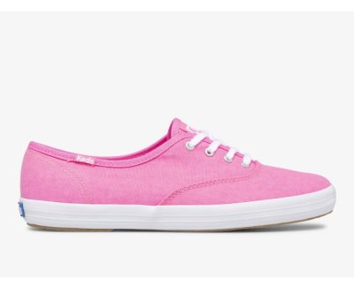 Keds Champion Canvas Neon Washable Sneakers Dames Roze | VNTclMED