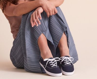 Keds Champion Feat. Organic Katoenen Sneakers Dames Donkerblauw | dTElAn4d