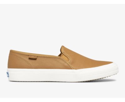 Keds Double Decker Leren Sneakers Dames Mocha | WjRgNciY