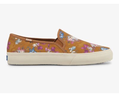 Keds Double Decker Midnight Blooms Sneakers Dames Bruin | 6c4si6Ms