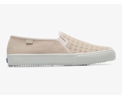 Keds Double Decker Perf Suede Slip Ons Dames Lichtroze | D51SToRJ