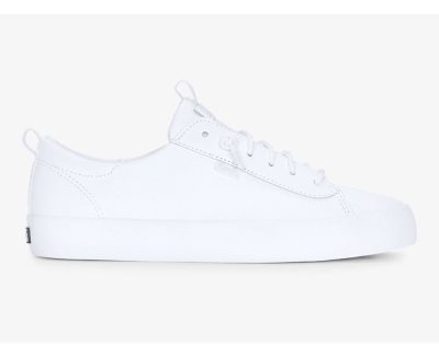 Keds Kickback Leren Sneakers Dames Wit | 9XYW5uab