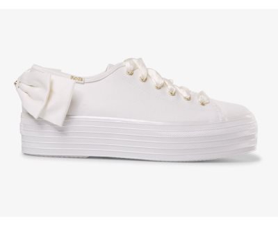 Keds Triple Up Bow Sneakers Dames Wit | 0aH9nA6E