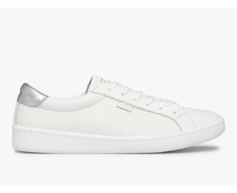 Keds Ace Leren Sneakers Dames Wit Zilver | 2nVBhTpf