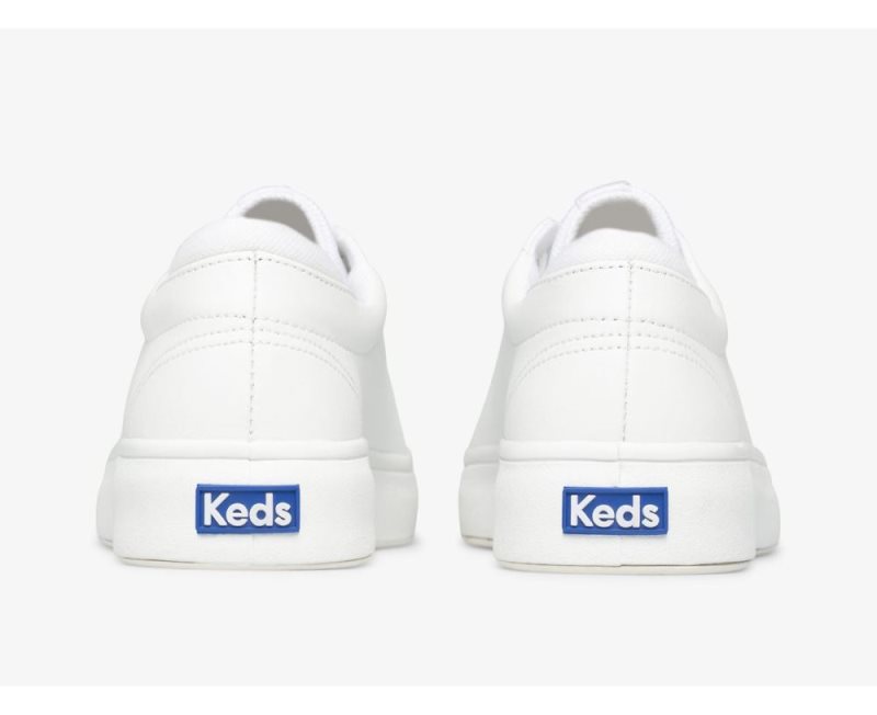 Keds Alley Leren Sneakers Dames Wit | NH42kAF8