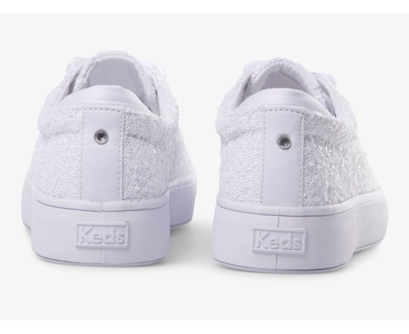 Keds Alley Sequins Sneakers Dames Wit | 3N1wipJc