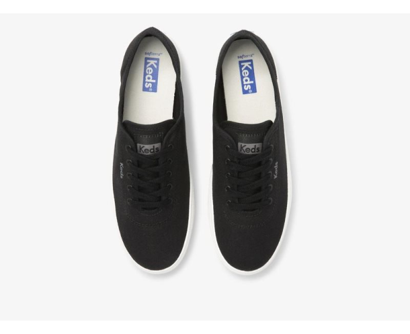 Keds Breezie Canvas Sneakers Dames Zwart | P4hDHjxw