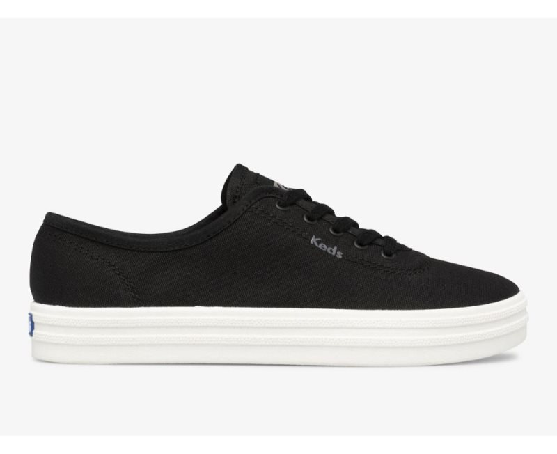 Keds Breezie Canvas Sneakers Dames Zwart | P4hDHjxw