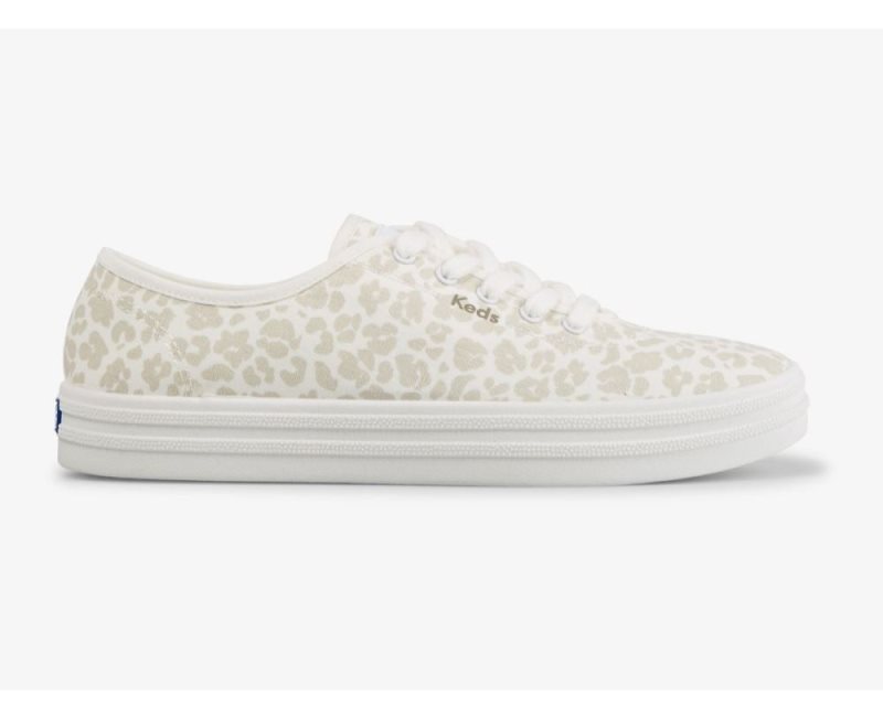 Keds Breezie Canvas Spot Print Sneakers Dames Bruin Gekleurd | UAqJgRRm