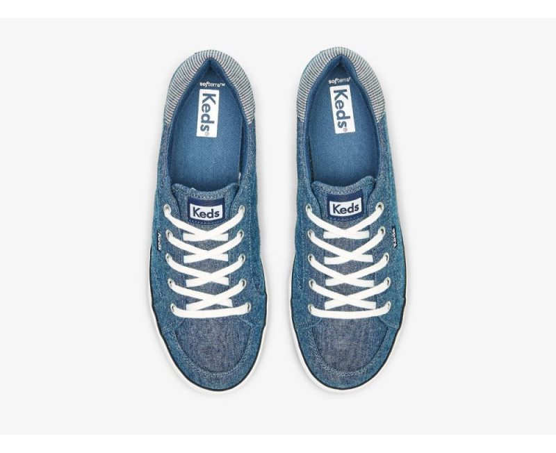 Keds Center III Chambray Veterschoenen Dames Donkerblauw | IgHKFrAw