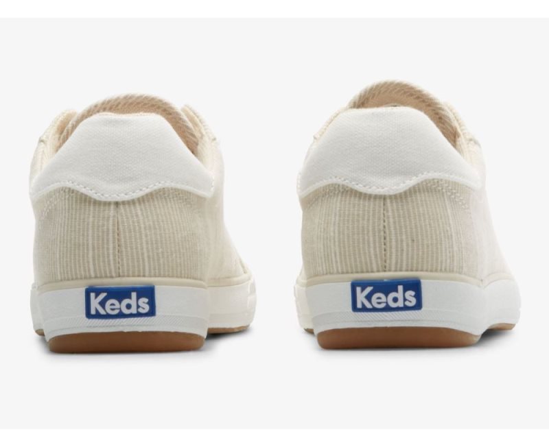 Keds Center III Slub Stripe Veterschoenen Dames Bruin Strepen | Esrm7IvO