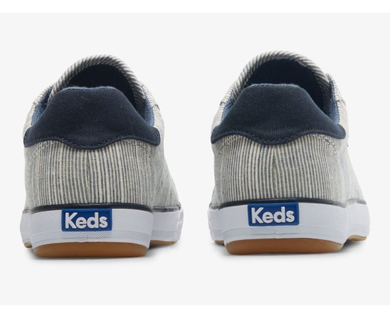 Keds Center III Slub Stripe Veterschoenen Dames Donkerblauw Strepen | KHJXdjMq