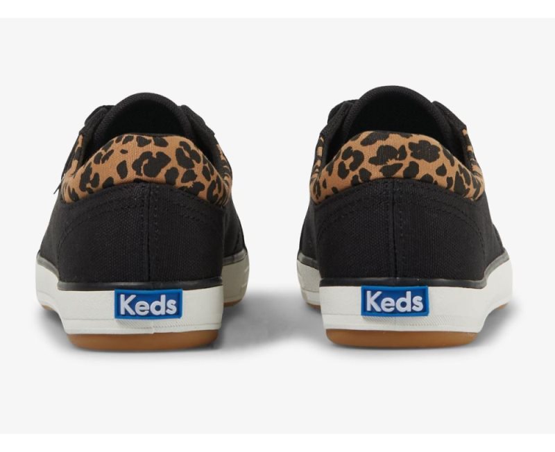 Keds Center II Canvas Sneakers Dames Zwart | IJIvCQxQ