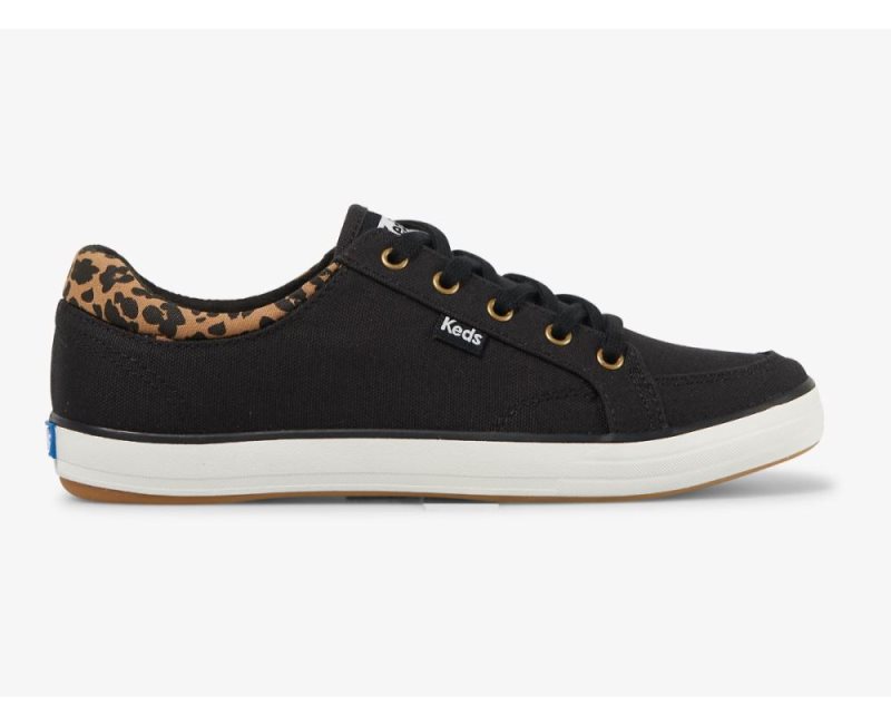 Keds Center II Canvas Sneakers Dames Zwart | IJIvCQxQ