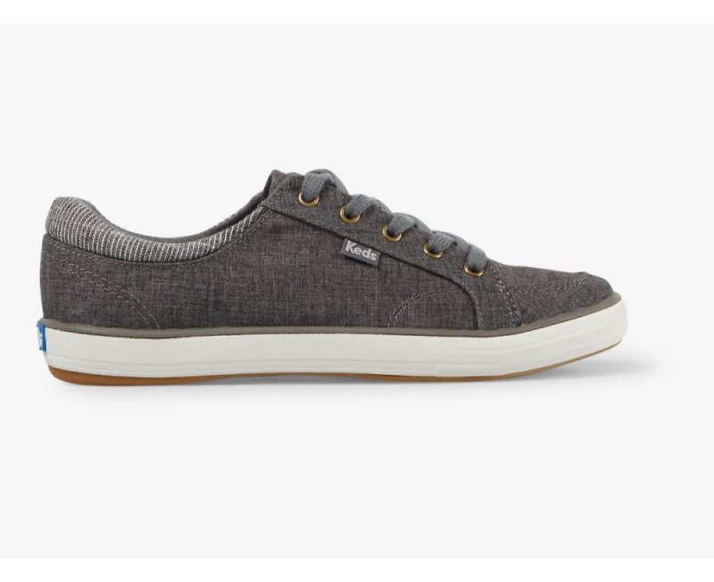 Keds Center II Katoenen Slub Sneakers Dames Grijs | e9od8zBO