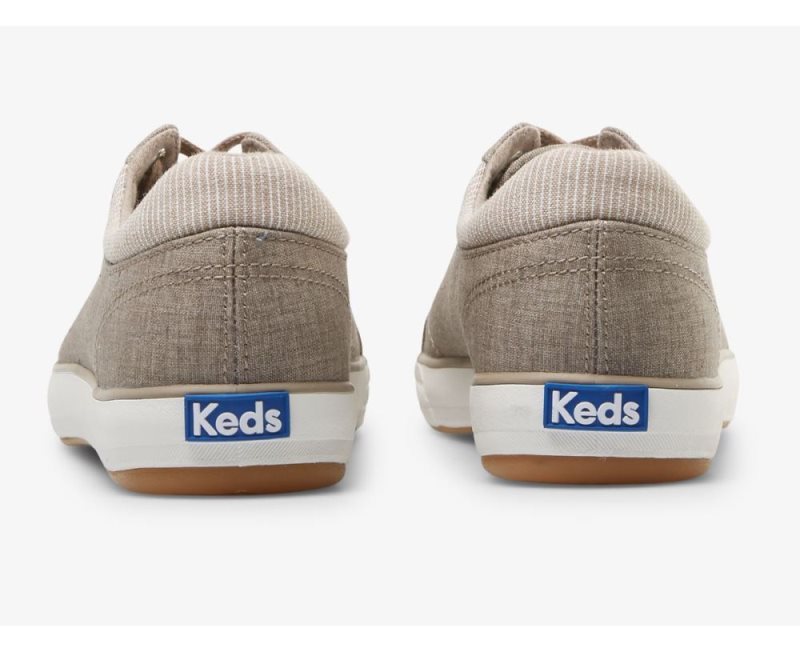 Keds Center II Katoenen Slub Sneakers Dames Bruin | jJvk0glK