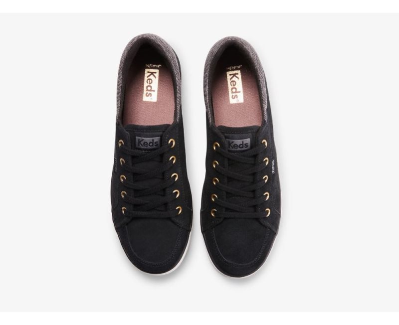 Keds Center II Suede Sneakers Dames Zwart | 0Sk1MQsm