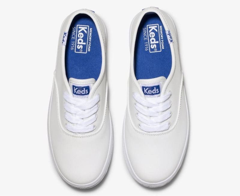 Keds Champion CVO Leren Sneakers Kinderen Wit | SNrBPns3