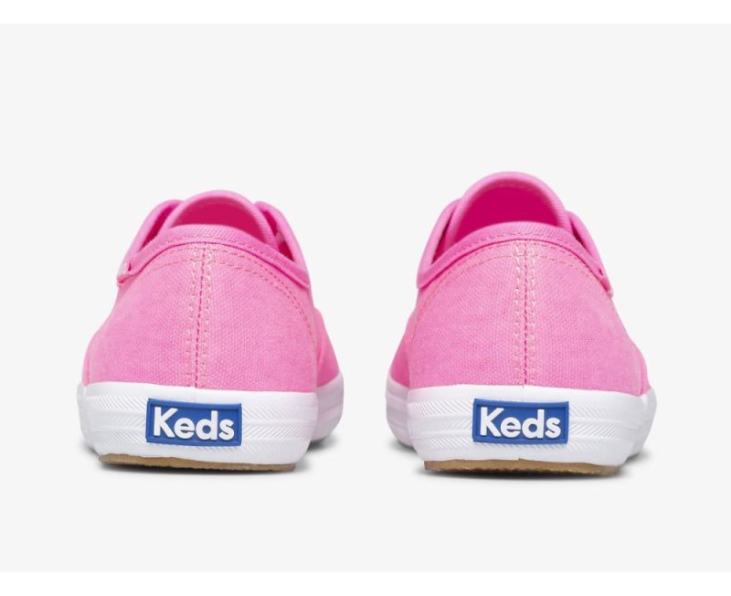 Keds Champion Canvas Neon Washable Sneakers Dames Roze | VNTclMED