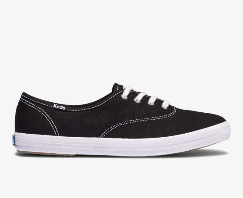 Keds Champion Feat. Organic Katoenen Sneakers Dames Zwart | c5ACJzDE