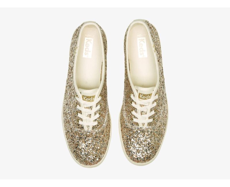 Keds Champion Glitter Celebration Sneakers Dames Goud | 1ojrcL5U