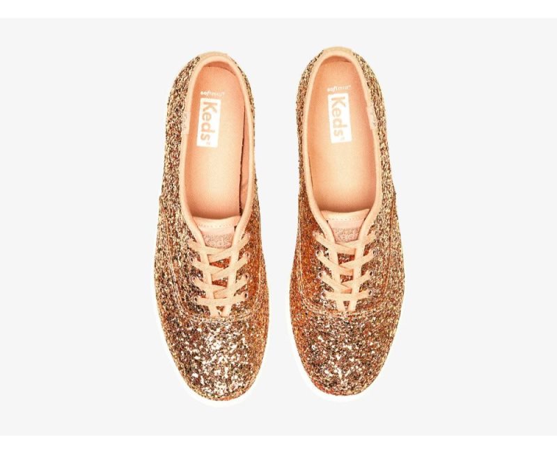 Keds Champion Glitter Celebration Sneakers Dames Roze Goud | ejAy0llk