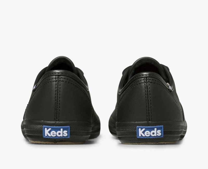 Keds Champion Originele Leren Leren Schoenen Dames Zwart | N1WXQhWK