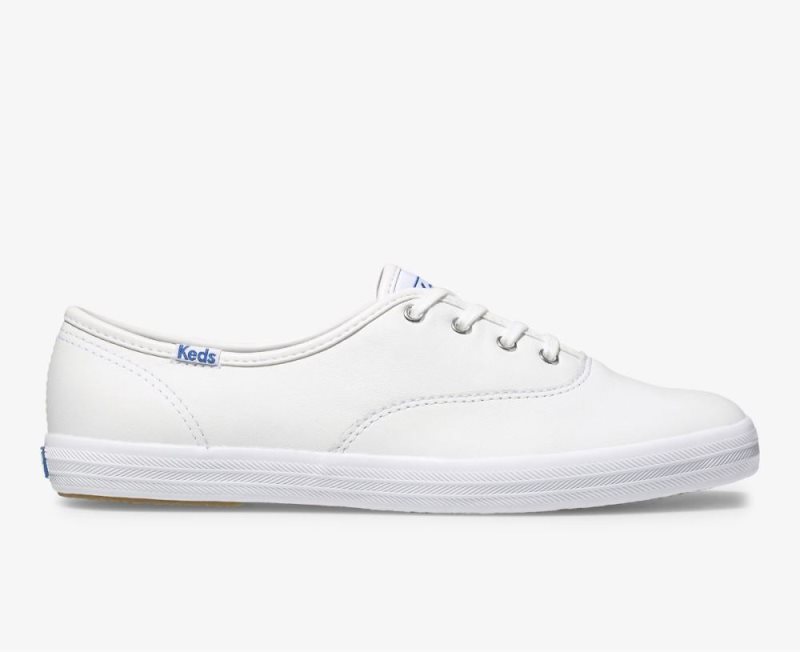 Keds Champion Originele Leren Veterschoenen Dames Wit | AMWKVupf