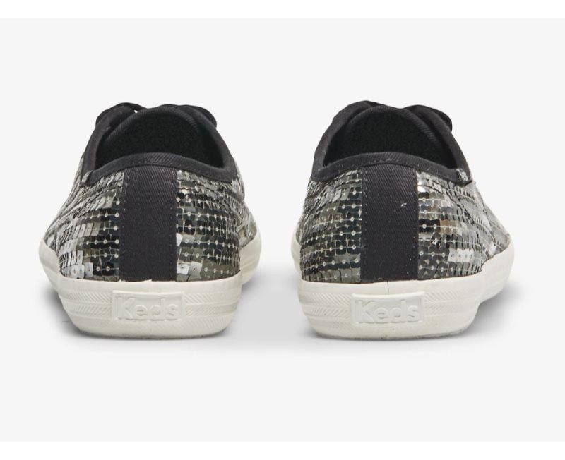 Keds Champion Sequins Celebration Sneakers Dames Zwart Zilver | JxLwnKh9