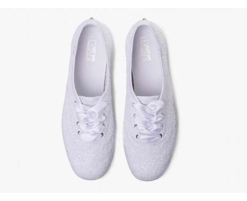 Keds Champion Sequins Sneakers Dames Wit | 9jDY4QBP