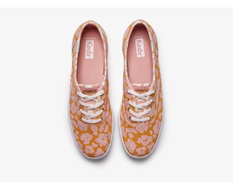 Keds Champion Spot Print Sneakers Dames Geel Roze | lvCm08AK