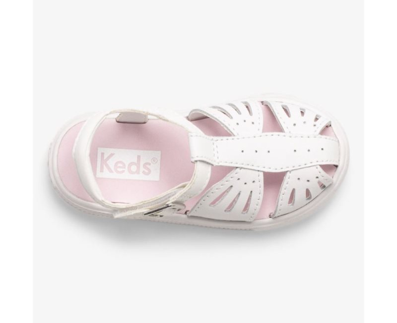 Keds Daphne Butterfly Leren Sandalen Kinderen Wit | W8dvCfRM