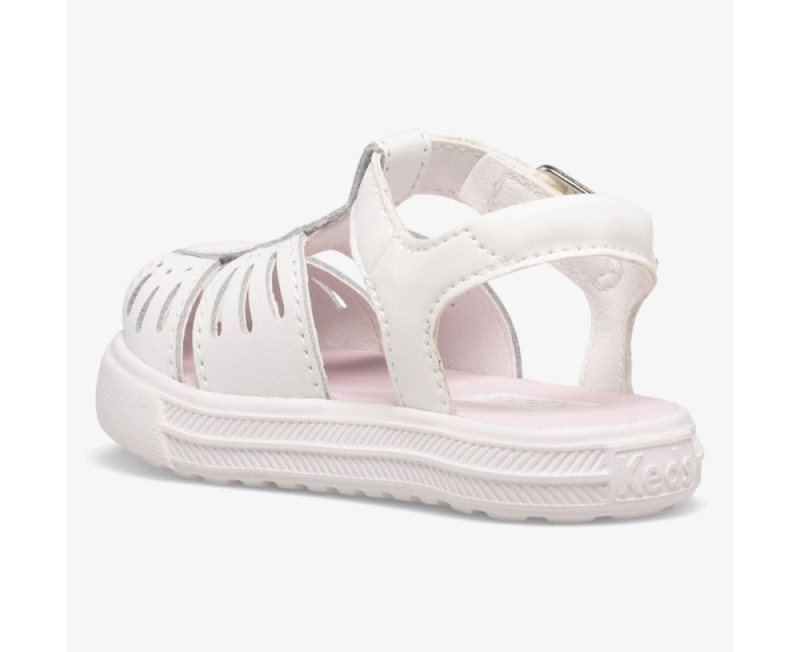 Keds Daphne Butterfly Leren Sandalen Kinderen Wit | W8dvCfRM