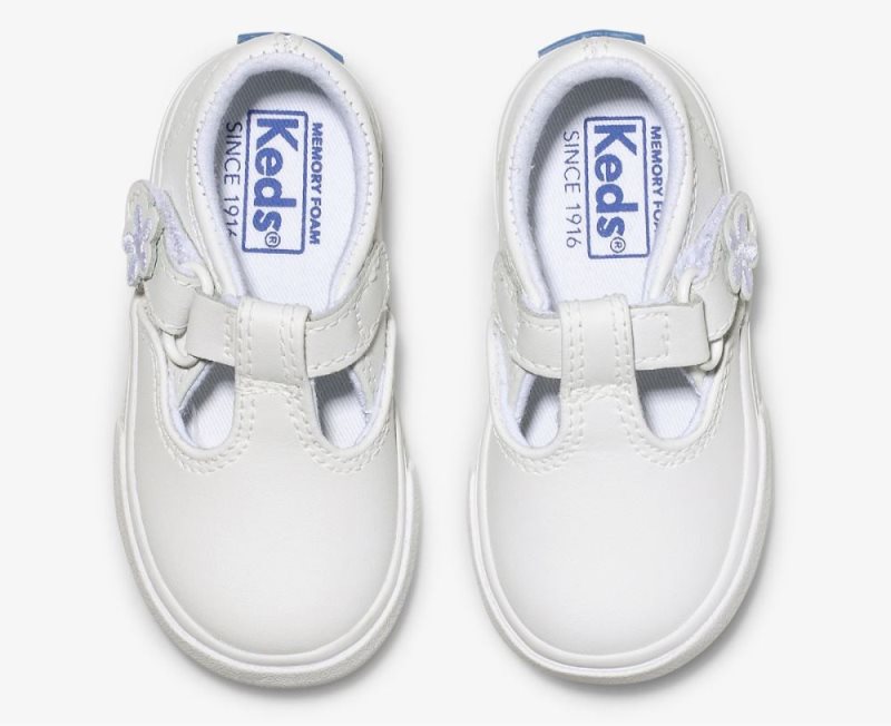 Keds Daphne T-Riemen Leren Schoenen Kinderen Wit | J6lXzSv9