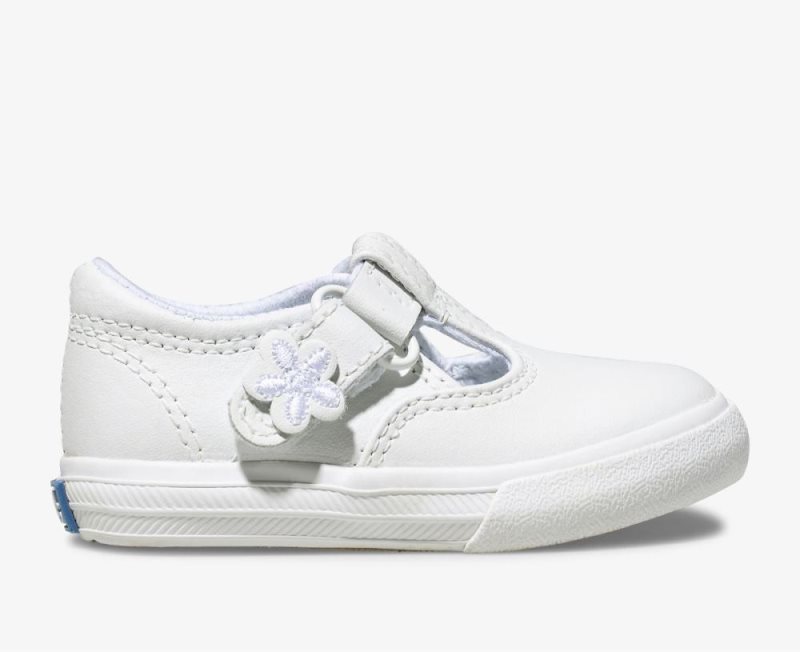 Keds Daphne T-Riemen Leren Schoenen Kinderen Wit | J6lXzSv9