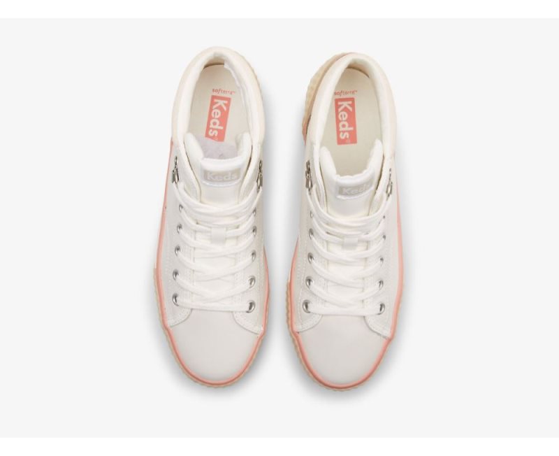 Keds Demi TRX Mid Leren Sneakers Dames Blush | 1LzyFAqT