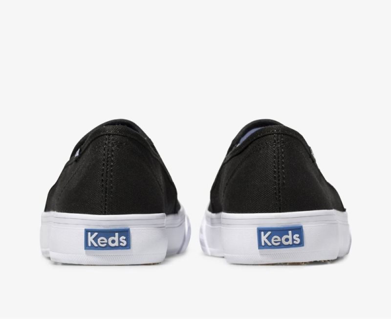 Keds Double Decker Canvas Sneakers Dames Zwart | qGObnus7