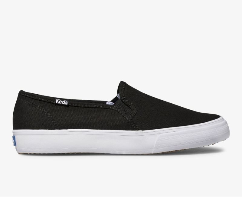 Keds Double Decker Canvas Sneakers Dames Zwart | qGObnus7