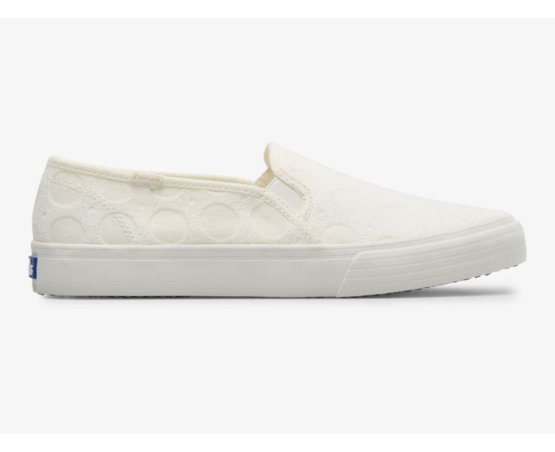 Keds Double Decker Circle Crochet Slip Ons Dames Wit | 6RLaX6uJ