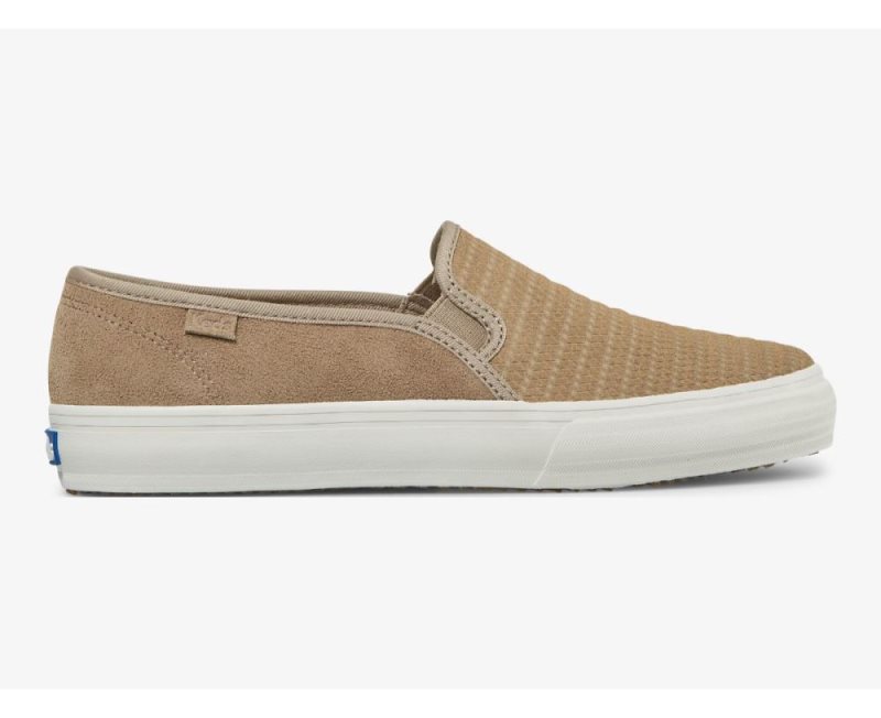 Keds Double Decker Emboss Suede Sneakers Dames Taupe | u9j76S2N