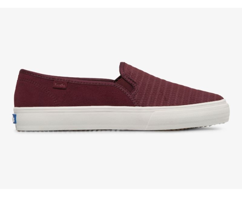 Keds Double Decker Emboss Suede Sneakers Dames Fig | zCPOlk13