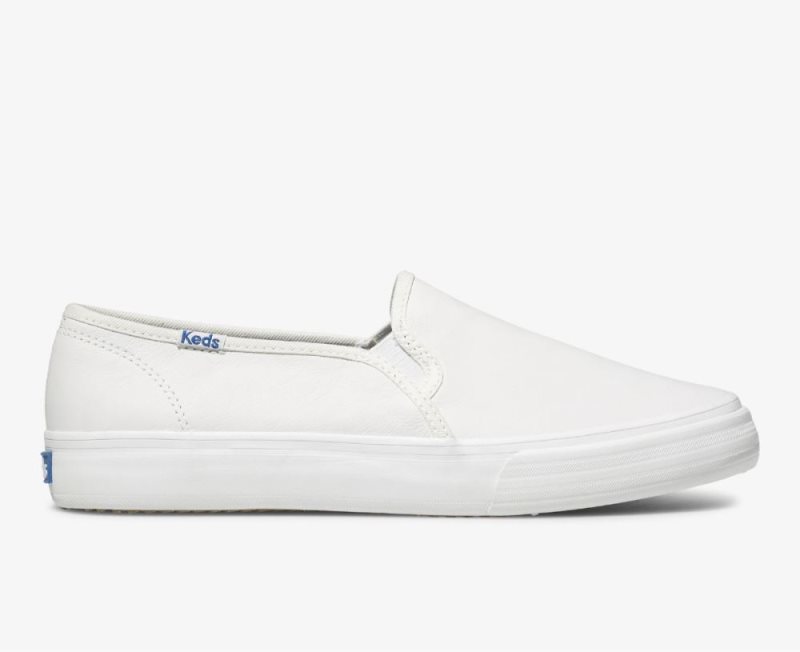 Keds Double Decker Leren Sneakers Dames Wit | rRFkReFv