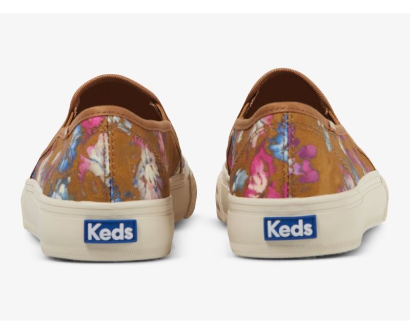 Keds Double Decker Midnight Blooms Sneakers Dames Bruin | 6c4si6Ms