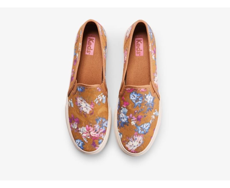 Keds Double Decker Midnight Blooms Sneakers Dames Bruin | 6c4si6Ms