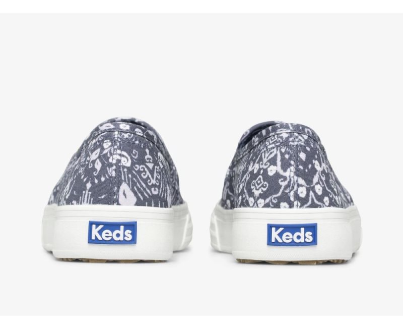 Keds Double Decker Mosaic Canvas Sneakers Dames Blauw | dMe43fkt