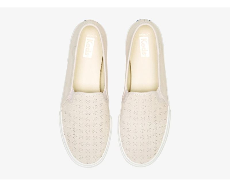 Keds Double Decker Perf Suede Slip Ons Dames Lichtroze | D51SToRJ