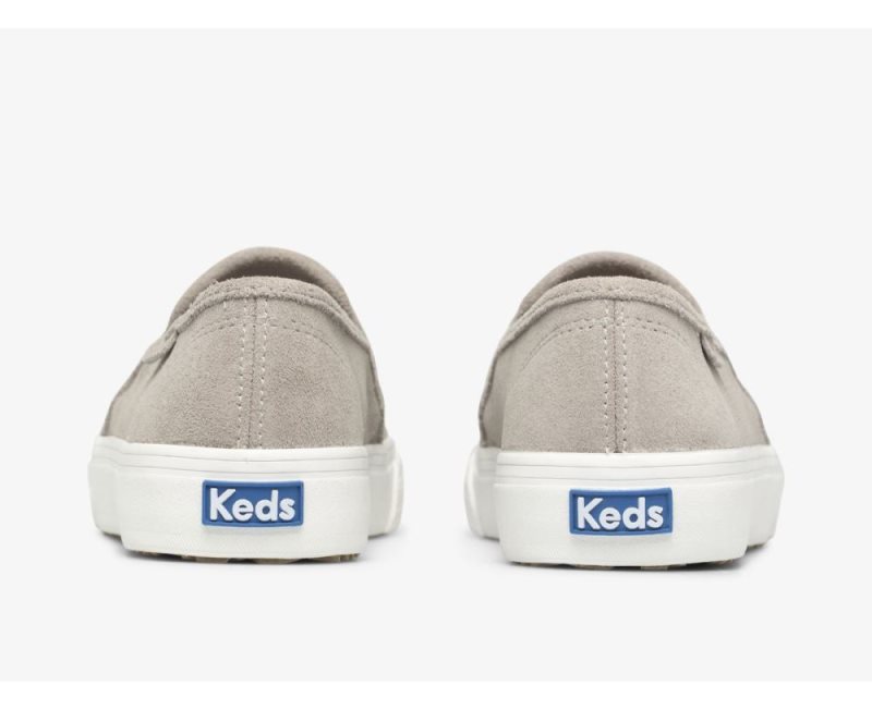 Keds Double Decker Perf Suede Sneakers Dames Grijs | LCmSlpRl