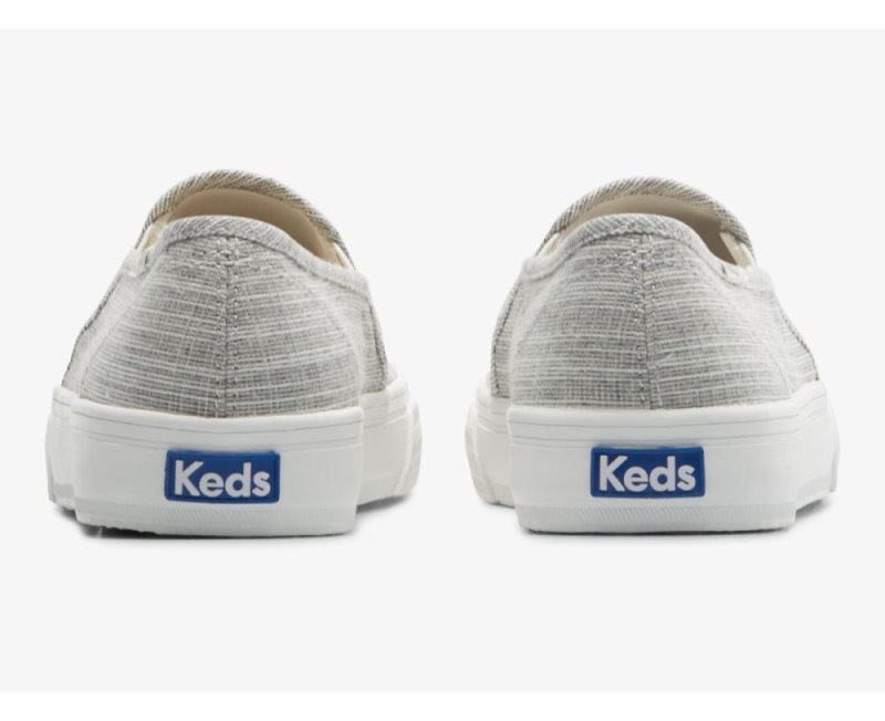 Keds Double Decker Static Ticking Stripe Slip Ons Dames Grijs | G2BJctgj