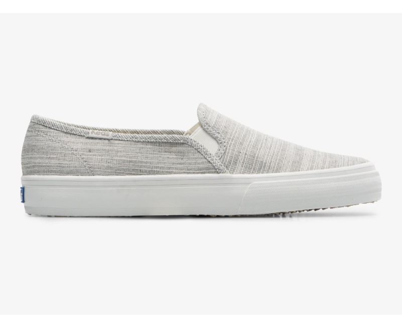 Keds Double Decker Static Ticking Stripe Slip Ons Dames Grijs | G2BJctgj