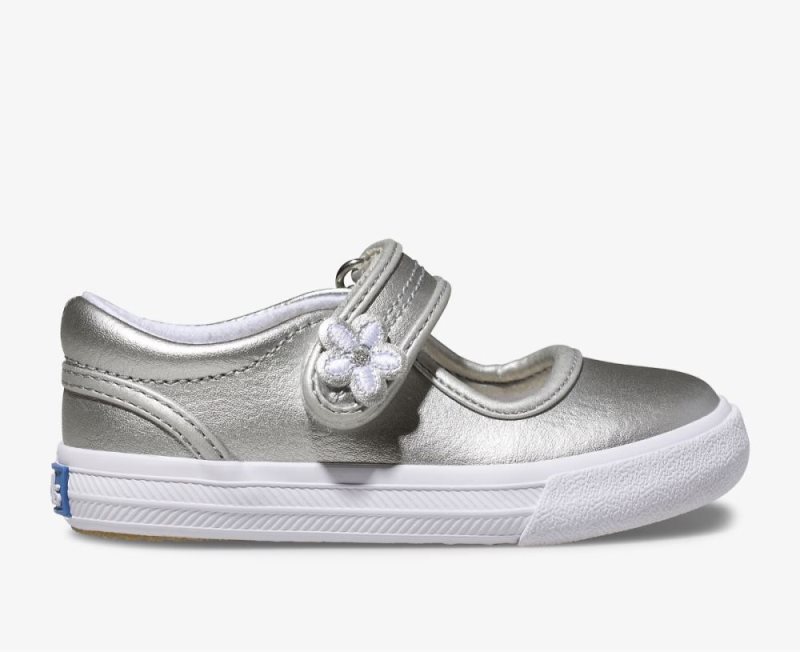 Keds Ella Mary Jane Sneakers Kinderen Zilver Metal | vONgeon4